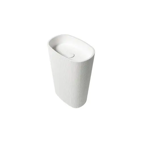 Gecertificeerd Vrijstaand Solid Surface wastafel Olympia 55x36x85cm (lxdxh) - zonder kraangat
