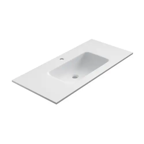Solid Surface wastafel Florence 101x46cm wit mat Nu Kopen