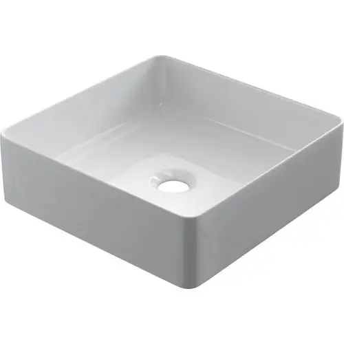 Korting Keramische vierkante opbouw waskom Square 30x30cm wit
