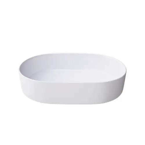 Keramische opbouw waskom Trapani 60x38cm mat wit Direct Verzonden