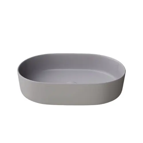 Keramische opbouw waskom Trapani 60x38cm mat grijs Exclusieve Aanbieding
