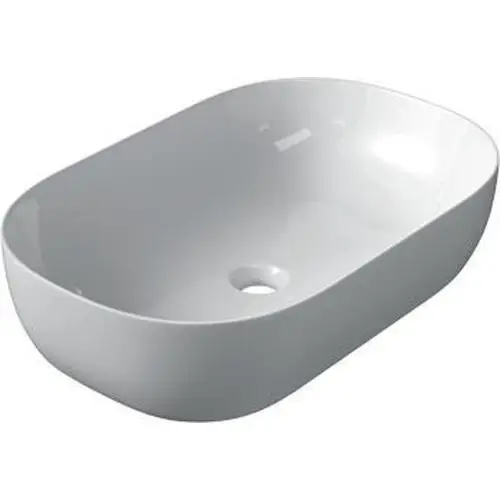 Keramische ovale opbouw waskom Oval 60x39cm wit Op = Op