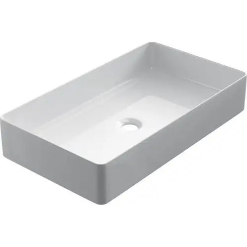 Keramische rechthoekige opbouw waskom Square 60x34cm wit Op = Op