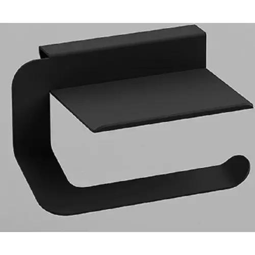 Design toiletrol houder Quick mat zwart met planchet voor smartphone Uitverkoop