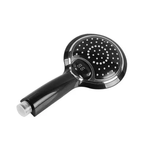 LED handdouche zwart-chroom met digitale temperatuur aanduiding Betrouwbaar