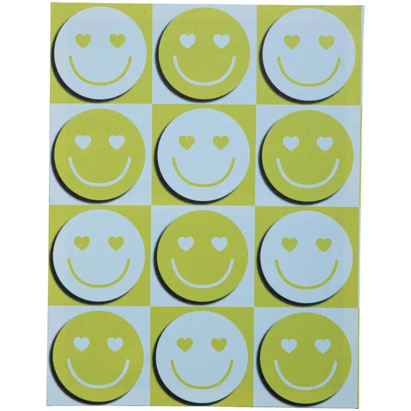 Tuinschilderij Smiley Groen/Blauw 35x45 cm Snelle Levering