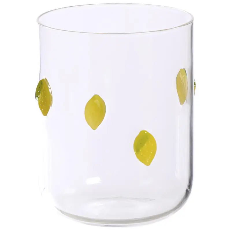 Waterglas Citroenen 3D Transparant/Geel 430ml Aanbieding