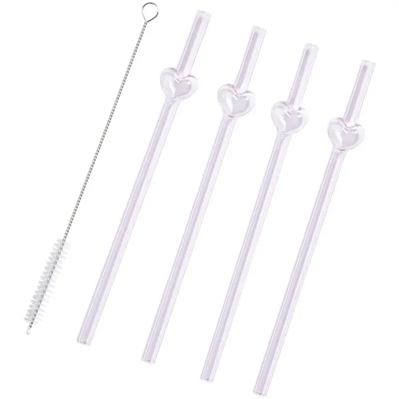 Shop Nu Glazen Rietjes Hartje 4 Stuks