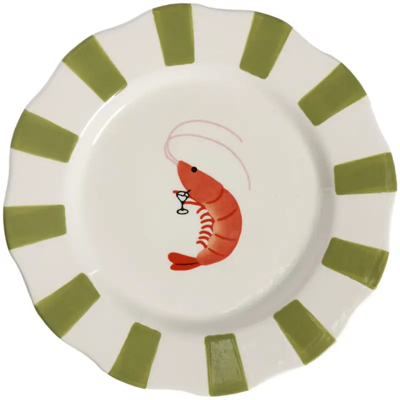 Express Levering Ontbijtbord Maritiem Garnaal Groen - 鈱€21 cm