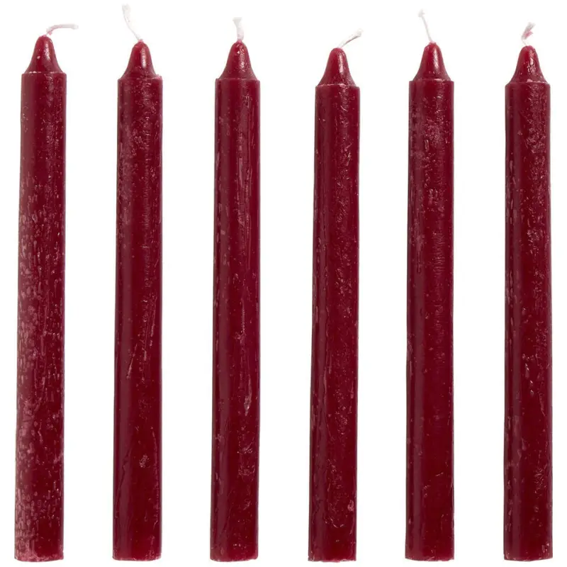 Dinerkaarsen Bordeaux - 20 cm - 6 Stuks Korting