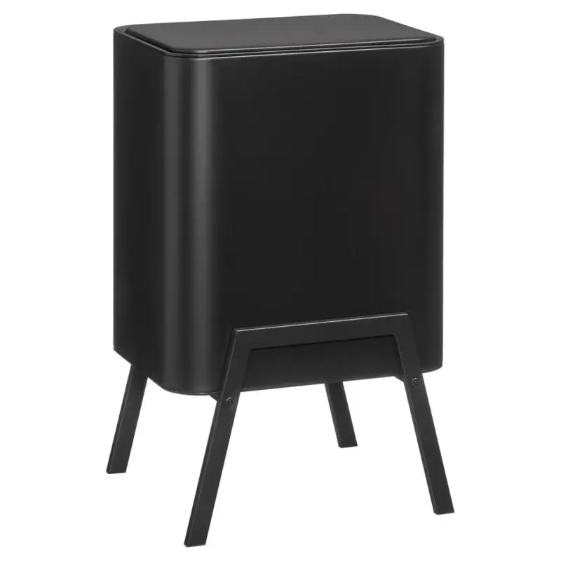 Uitverkoop Prullenbak Op Pootjes 2x 12,5L Zwart