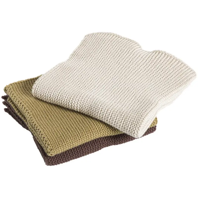 Vaatdoekjes Nordic Katoen Beige - 3 Stuks Weekendaanbieding