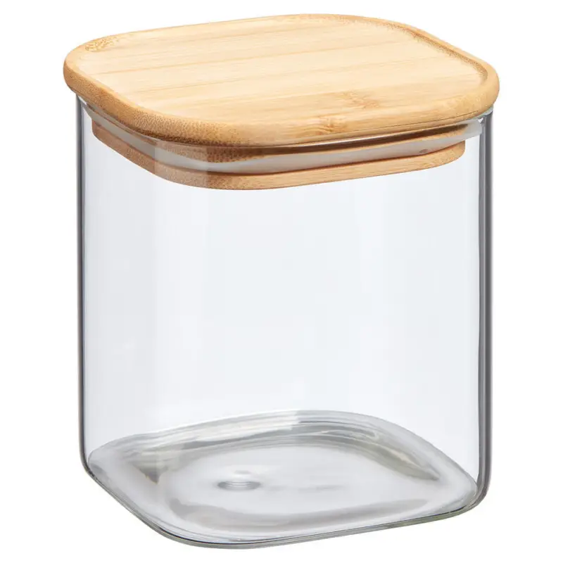 Voorraadpot Bamboe Square Transparant - 11,5 Cm Voordeelprijs