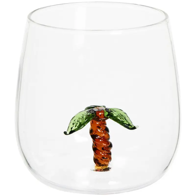 Waterglas Met Palmboom Groen 440ml Premium