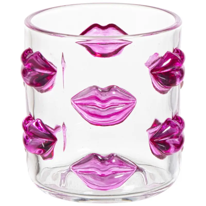Waterglas Lippen Transparant/Roze 260ml Rechtstreeks Van De Fabrikant