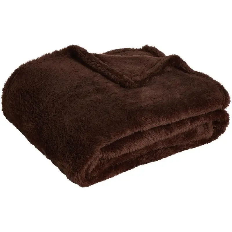 Lage Kosten Plaid Flaine Donkerbruin 130x160 cm