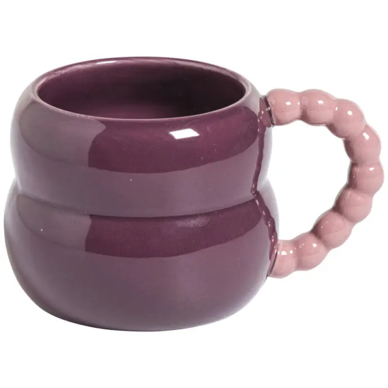 Mok Met Oor Beads Paars/Roze 300ml Express Levering