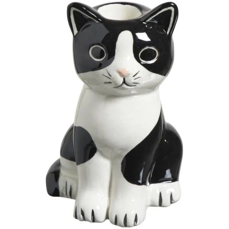 Kandelaar Kat Zwart/Wit Koop Vandaag