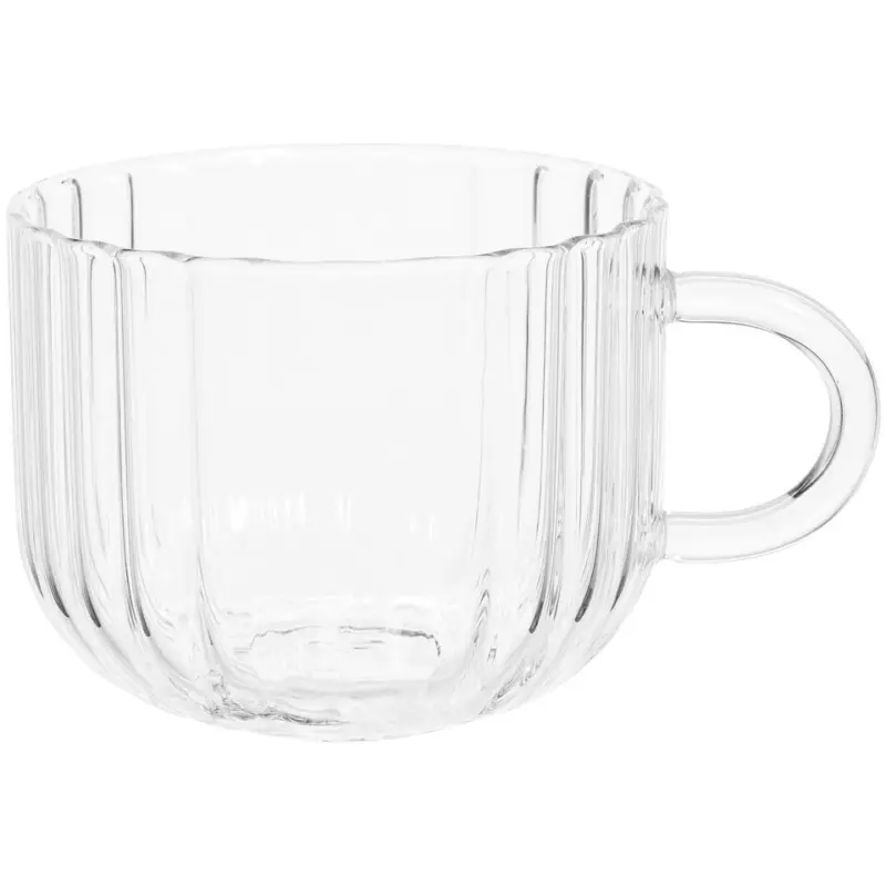 Theeglas Met Oor Ribbel Transparant - 420 ml Bestseller