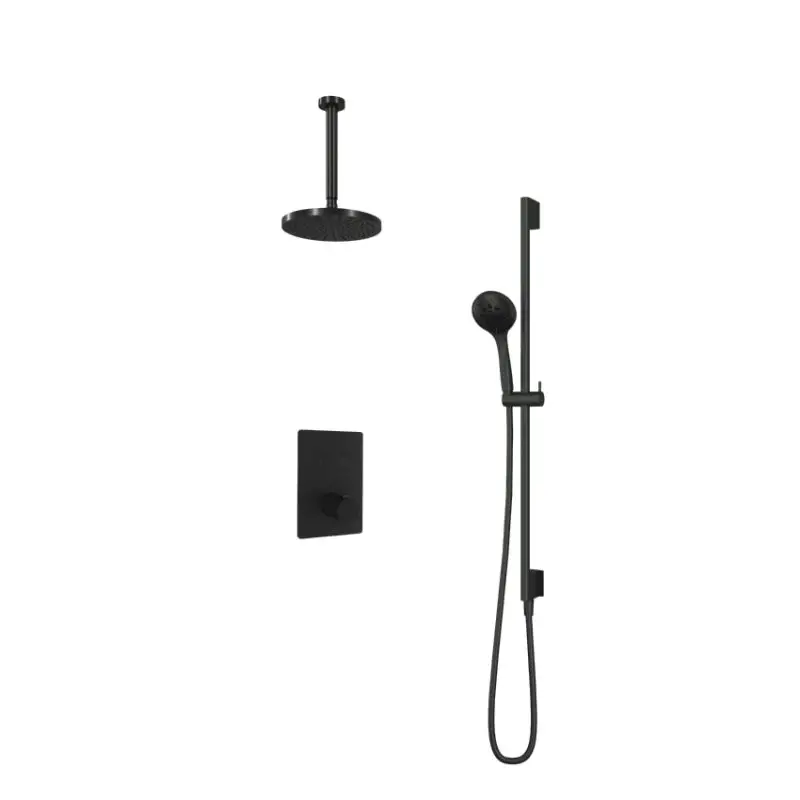 IBS 2 pushbuttons Vierkant 3s. handdouche 30cm plafondbuis Glijstang IBS23BL137 Veilige Betaling