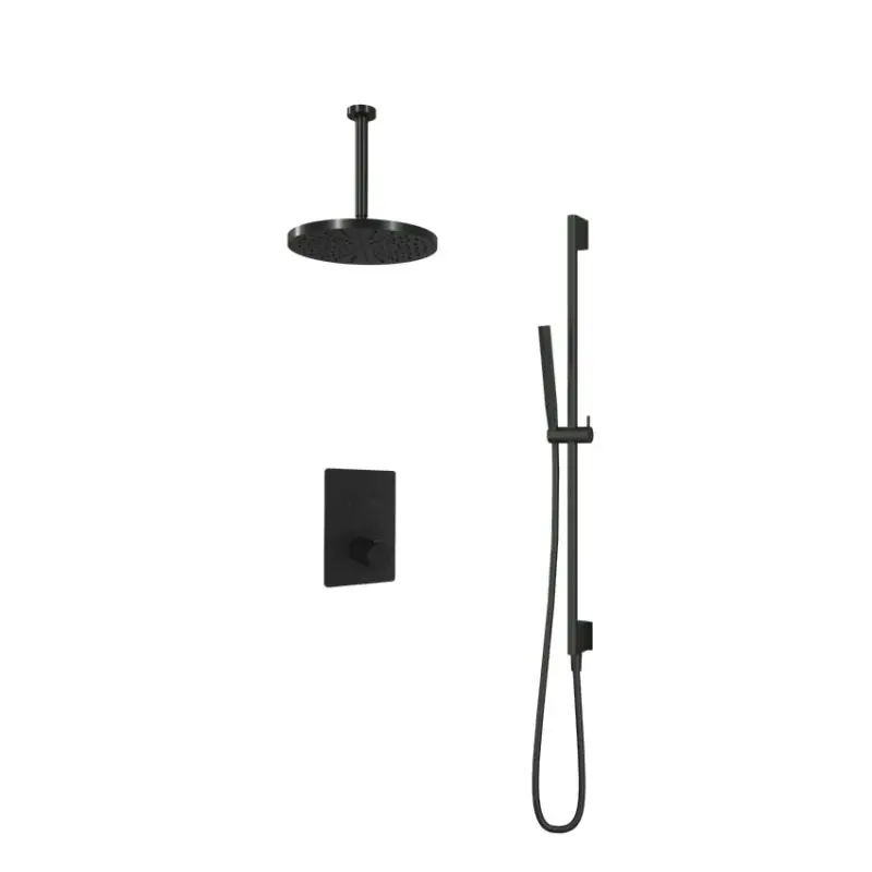 IBS 2 pushbuttons Vierkant 30cm plafondb 30cm hoofddouche glijstang IBS23BL357 Speciale Aanbieding