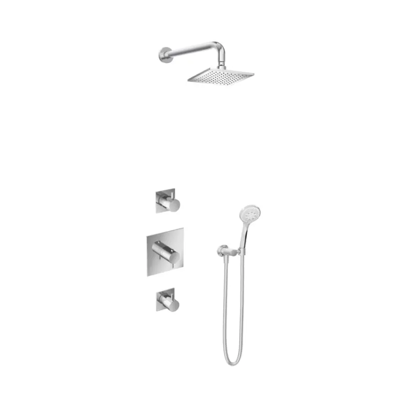 Must-Have IBS 2 stopkranen 3s. handdouche 20cm hoofddouche Vierkant