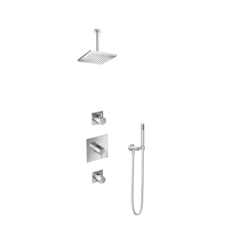 IBS 2 stopkranen 15cm plafondbuis 20cm hoofddouche Vierkant Populair