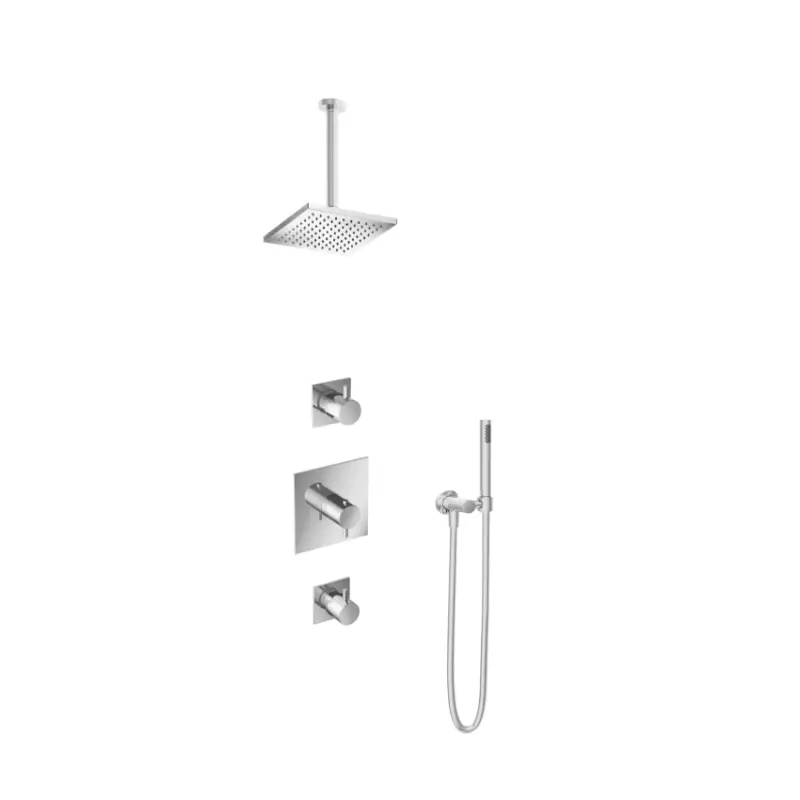 IBS 2 stopkranen 30cm plafondbuis 20cm hoofddouche Vierkant IBS2CR36 Dagaanbieding
