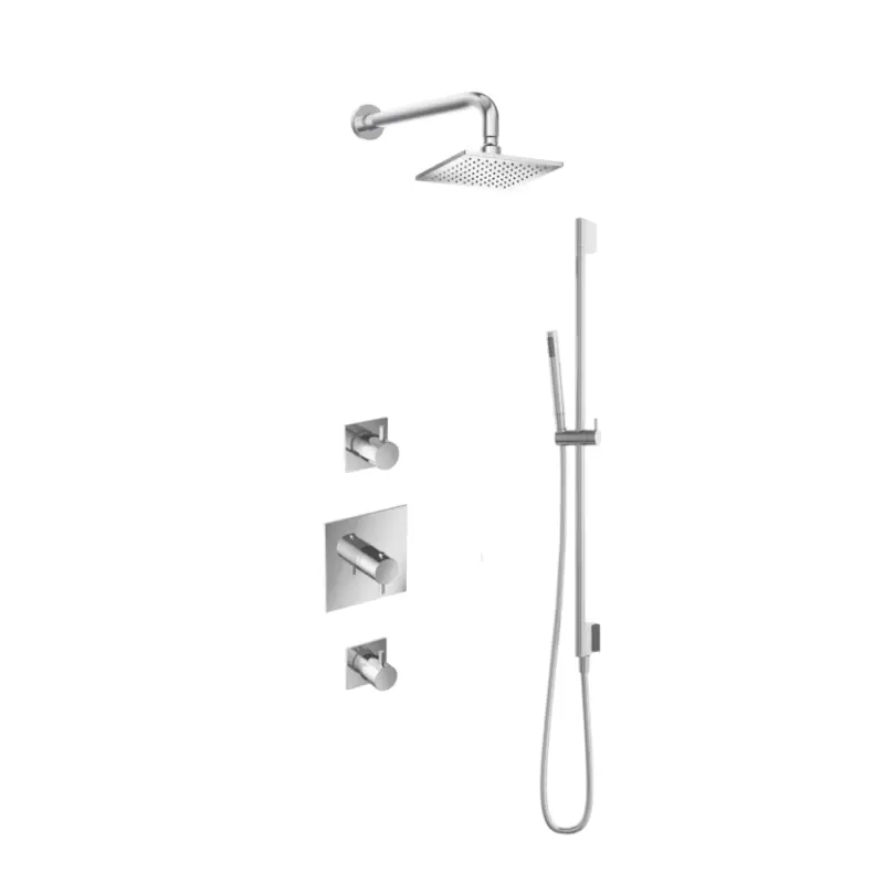 Veilige Betaling IBS 2 stopkranen 20cm hoofddouche Vierkant glijstang
