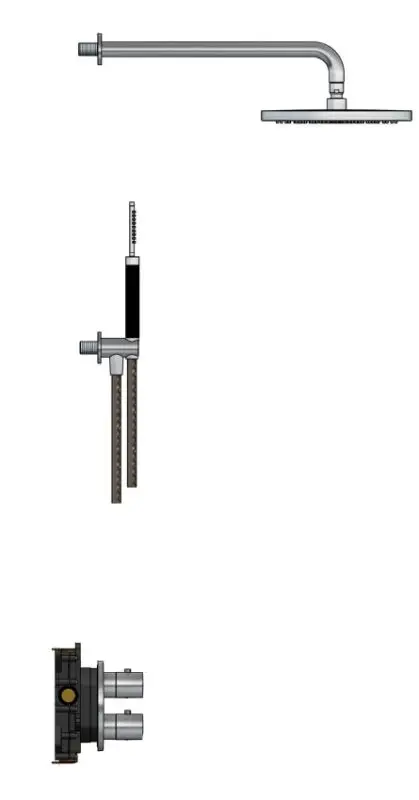 IBS 2-weg-omstel Handdouche 30cm hoofddouche IBS30AIX14 Meest Verkocht
