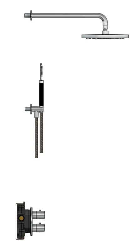 IBS 2-weg-omstel Handdouche 30cm hoofddouche (8mm) IBS30AIX16 Beste Prijs