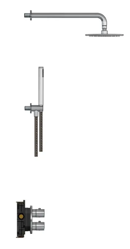 IBS 2-weg-omstel 20cm hoofddouche (8mm) IBS30AIX5 Laatste Versie