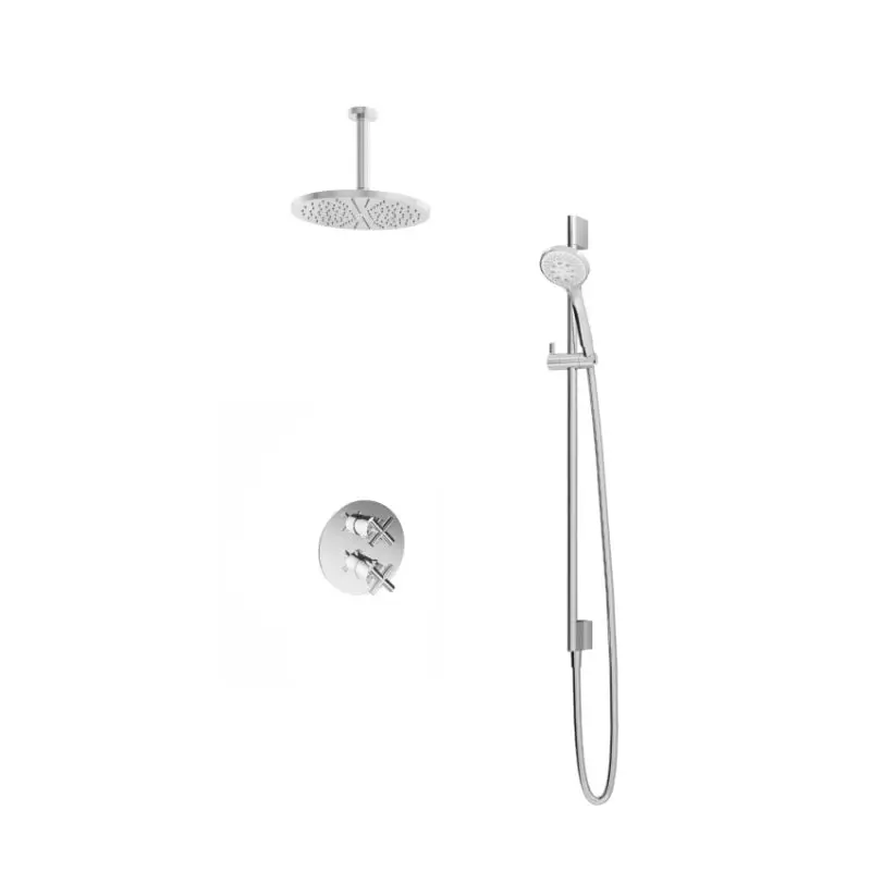 Aanbieding IBS 2-weg-omstel 3s. handdouche 15cm plafondb 25cm hoofddouche glijstang IBS3ACR1247