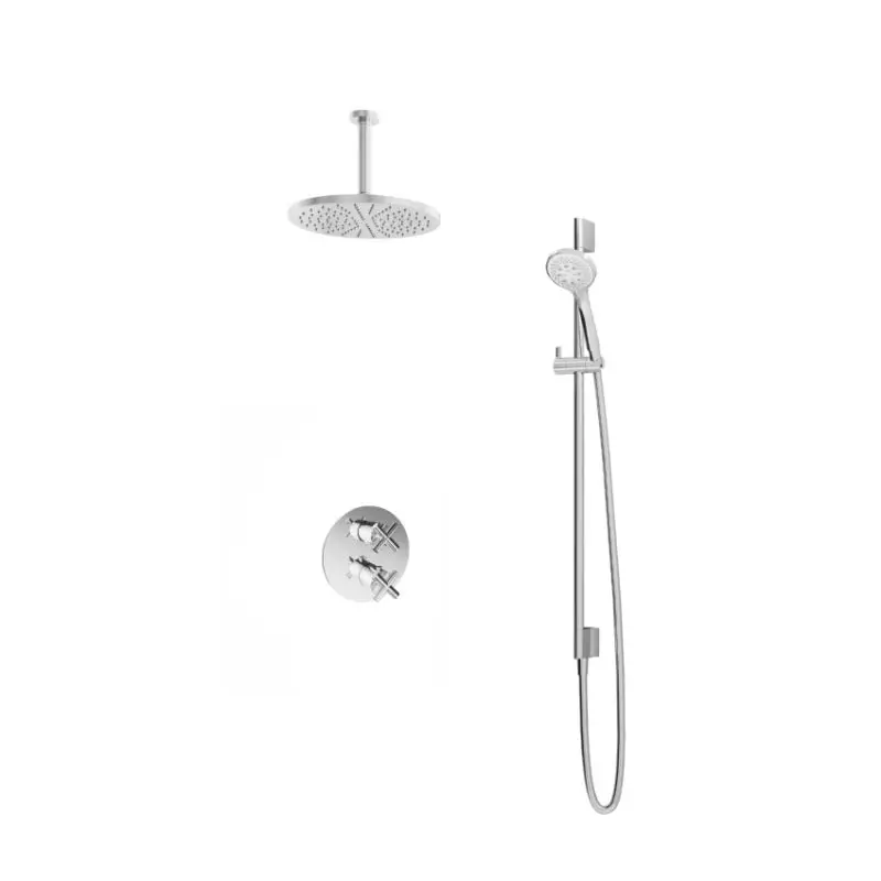 Shop Nu IBS 2-weg-omstel 3s. handdouche 15cm plafondb 30cm hoofddouche glijstang IBS3ACR1257