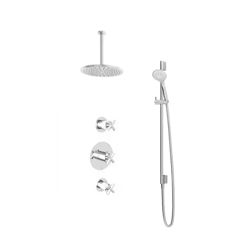 IBS 2 stopkranen 3s. handdouche 30cm plafondb 30cm hoofddouche glijstang IBS3CR1357 Express Levering