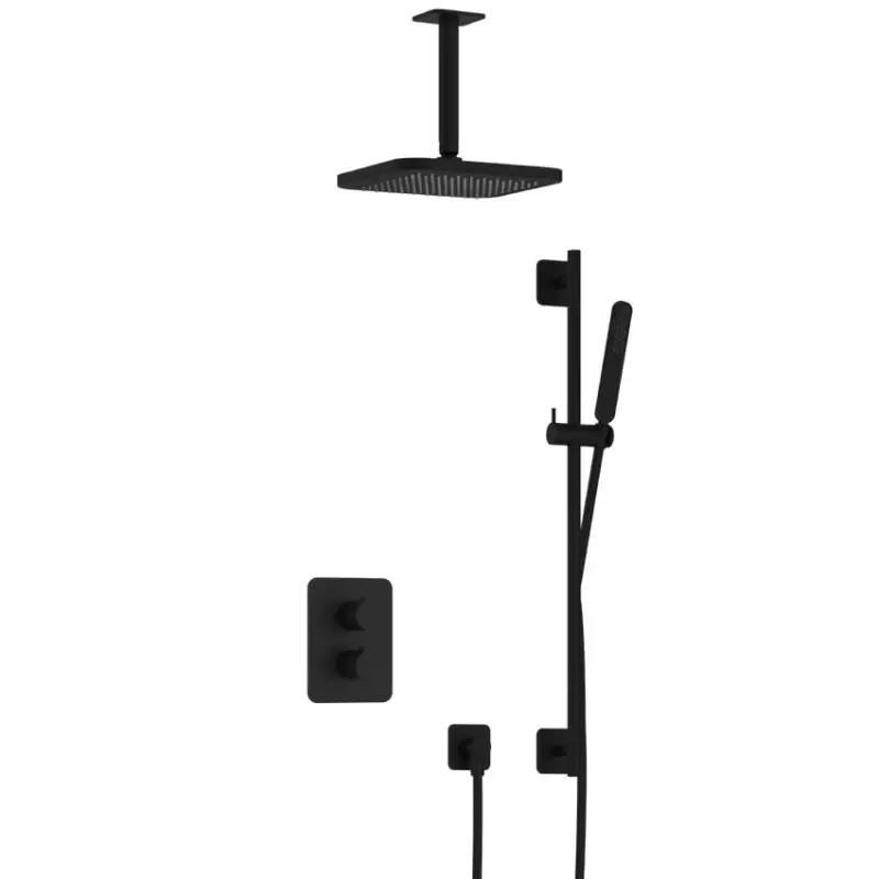 Complete thermostatische douche InBouwSet Gal met 2-weg stop-omstel met Plafondbuis en Glijstang IBS40ABL27 Lage Prijs