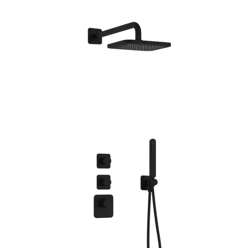 Complete thermostatische High Flow douche InBouwSet Gal met 2 stopkranen IBS40BL Beperkt Aanbod