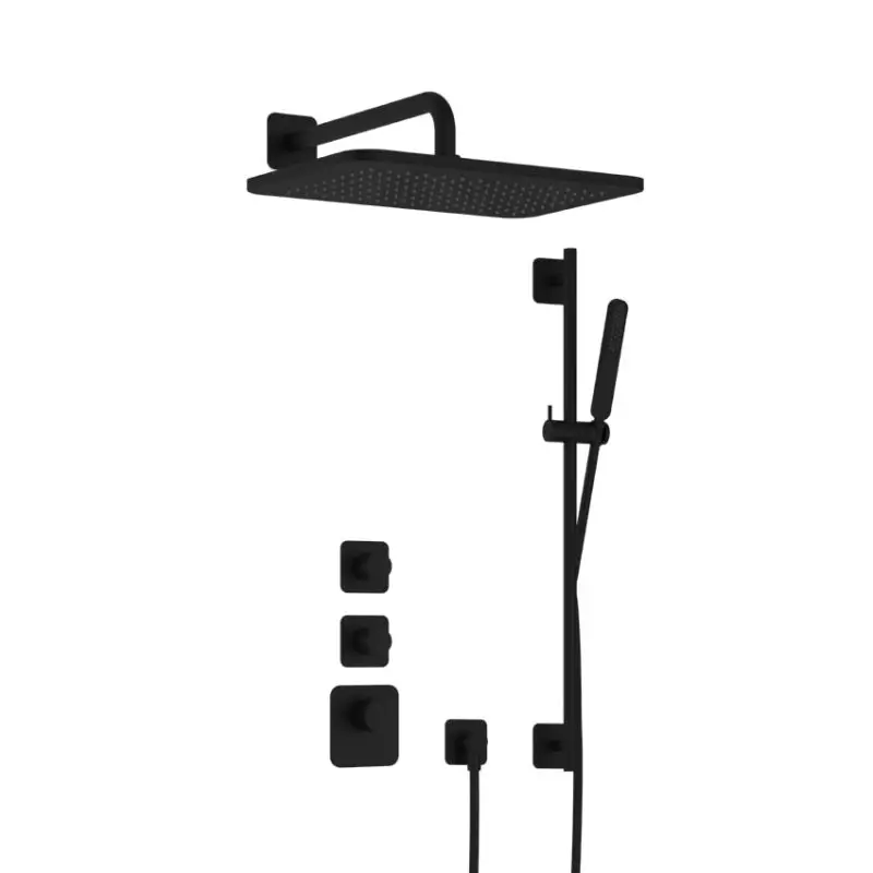 Laatste Kans Complete thermostatische High Flow douche InBouwSet Gal met 2 stopkranen met GL106 en Glijstang IBS40BL57