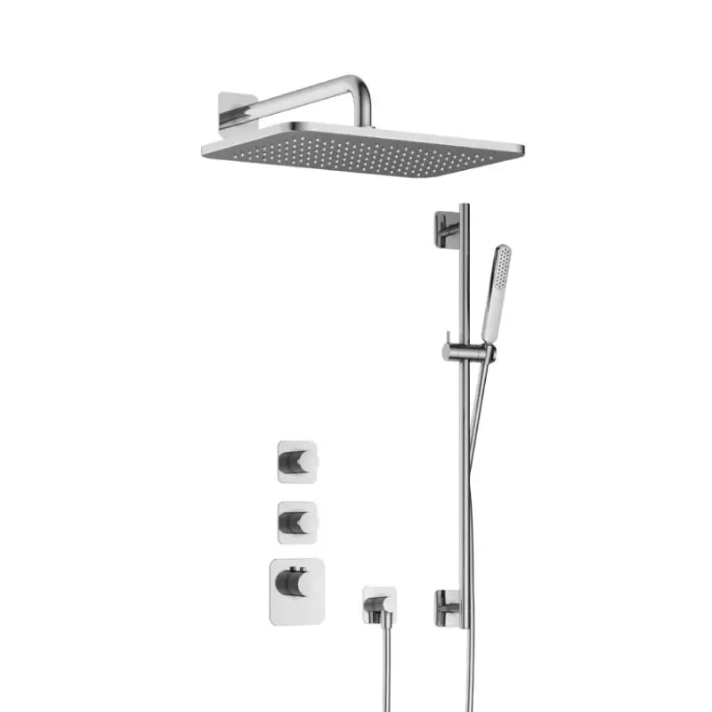 Complete thermostatische High Flow douche InBouwSet Gal met 2 stopkranen met GL106 en Glijstang CR IBS40CR57 Must-Have