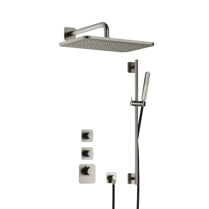Complete thermostatische High Flow douche InBouwSet Gal met 2 stopkranen met GL106 en Glijstang GNP PVD IBS40GNP57 Exclusieve Aanbieding