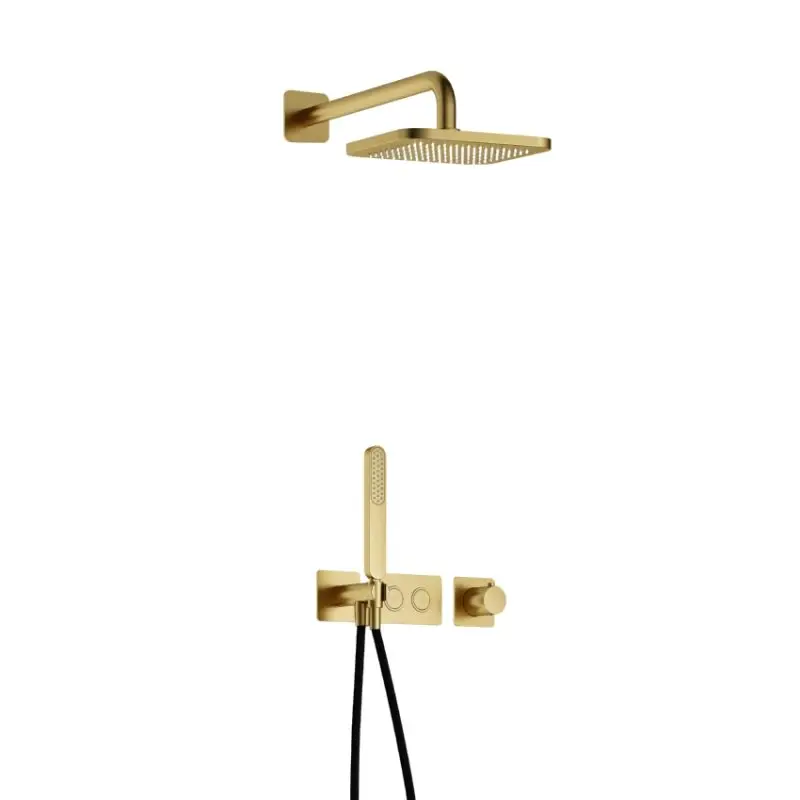 Shop Nu Complete thermostatische douche InBouwSet Gal met 2 pushbuttons BBP PVD IBS41BBP
