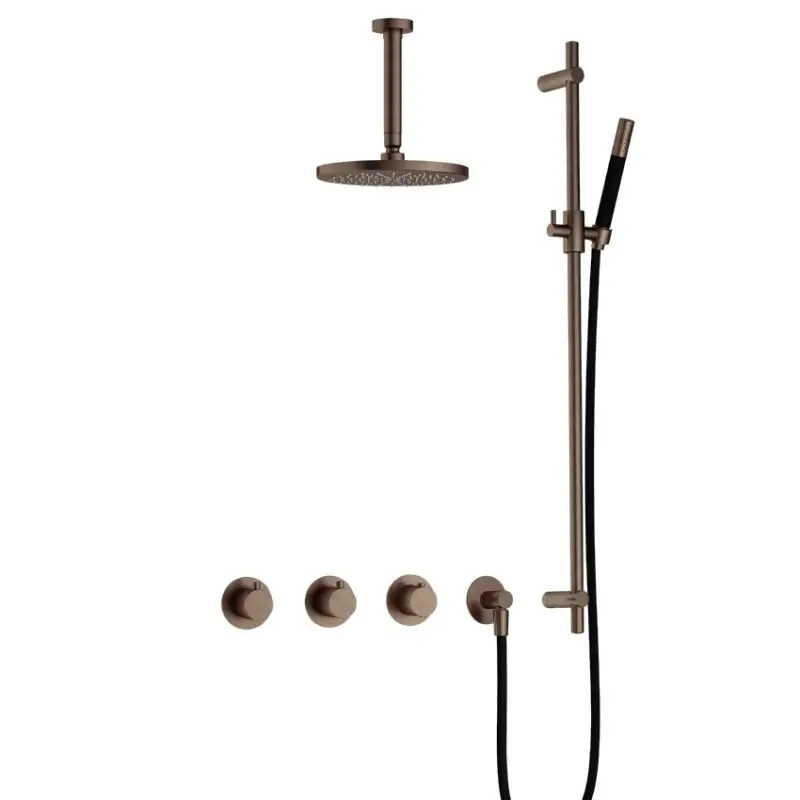 IBS CB7067 AB met 2 stopkranen, Plafondbuis 15 cm en Glijstang IBS70AB27 Beperkte Voorraad