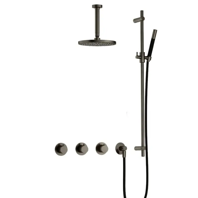 Beperkt Aanbod IBS CB7067 AI met 2 stopkranen, Plafondbuis 15 cm en Glijstang IBS70AI27