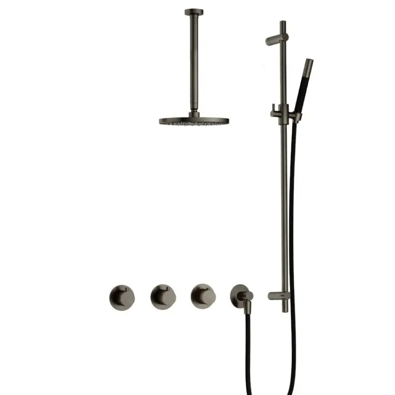 Seizoensaanbieding IBS CB7067 AI met 2 stopkranen, Plafondbuis 30 cm en Glijstang IBS70AI37