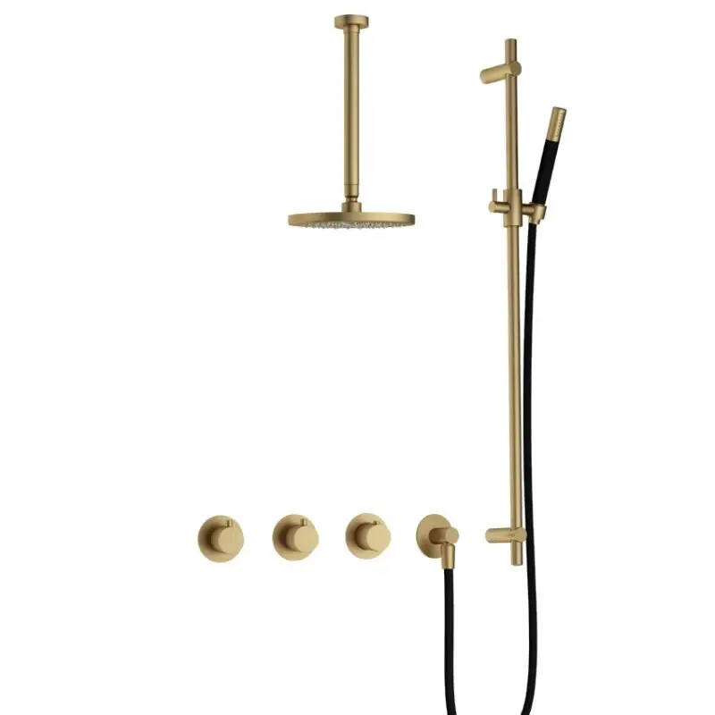 Koopje IBS CB7067 BB met 2 stopkranen, Plafondbuis 30 cm en Glijstang IBS70BB37