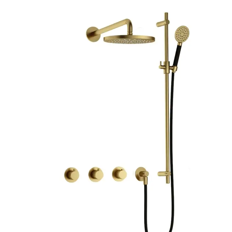 Weekendaanbieding IBS CB7067 BBP met 2 stopkranen met Ronde handdouche en Glijstang IBS70BBP17