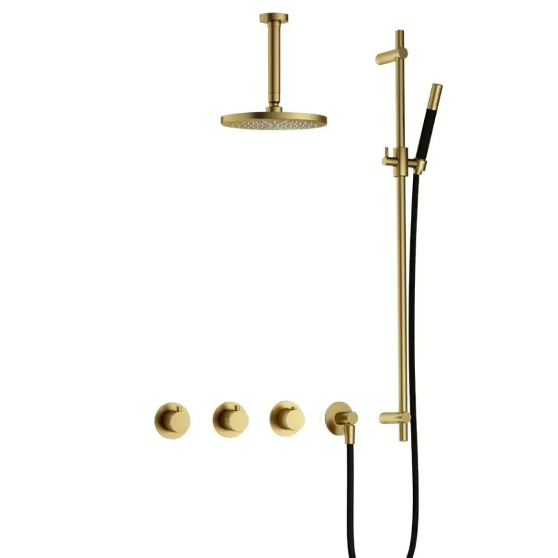 Korting IBS CB7067 BBP met 2 stopkranen, Plafondbuis 15 cm en Glijstang IBS70BBP27