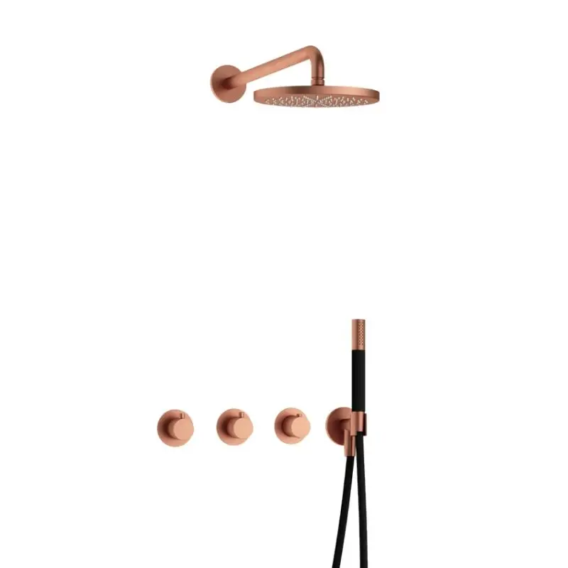 Voordeelprijs Complete thermostatische douche InBouwSet Cobber 70 met 2 stopkranen BC – Living Colours vormen een Poetsbaar patina IBS70BC