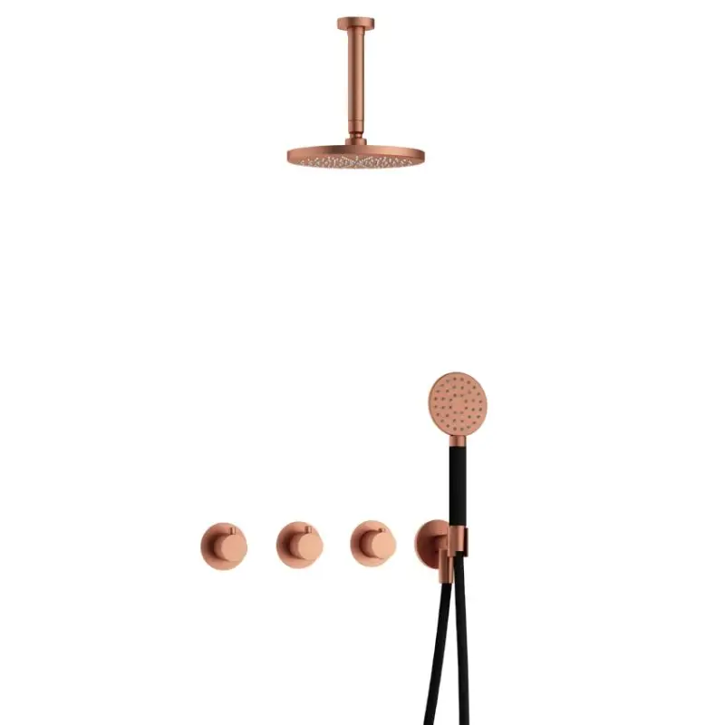 IBS CB7067 BC met 2 stopkranen met Ronde handdouche en Plafondbuis 15 cm IBS70BC12 Veilige Betaling