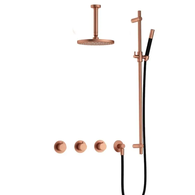 Bestseller IBS CB7067 BC met 2 stopkranen, Plafondbuis 15 cm en Glijstang IBS70BC27